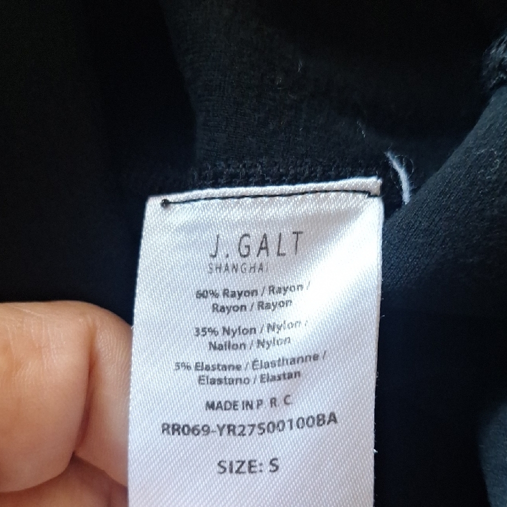 J.Galt Stylish Black Leggings with White Stripe Size S - Picture 5 of 5